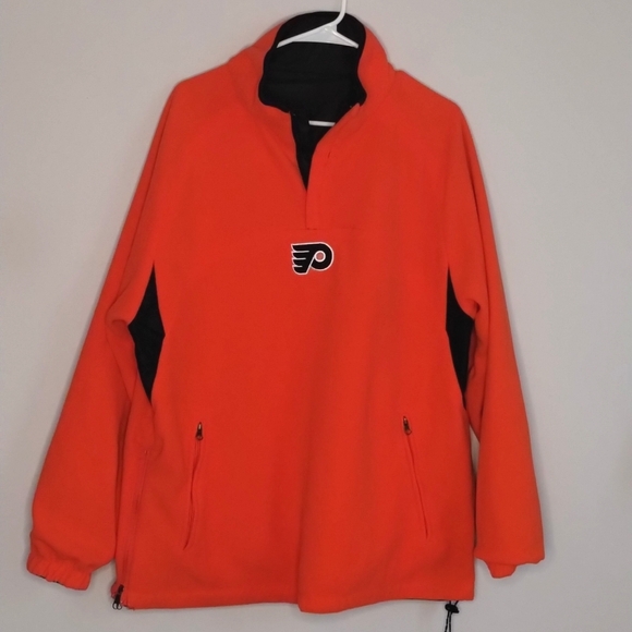 NHL Flyers Reversible 1/4 zip jacket M fleece windbreaker Philadelphia pullover - Picture 6 of 10